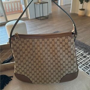 Gucci Monogram Large Hobo Brown Bag